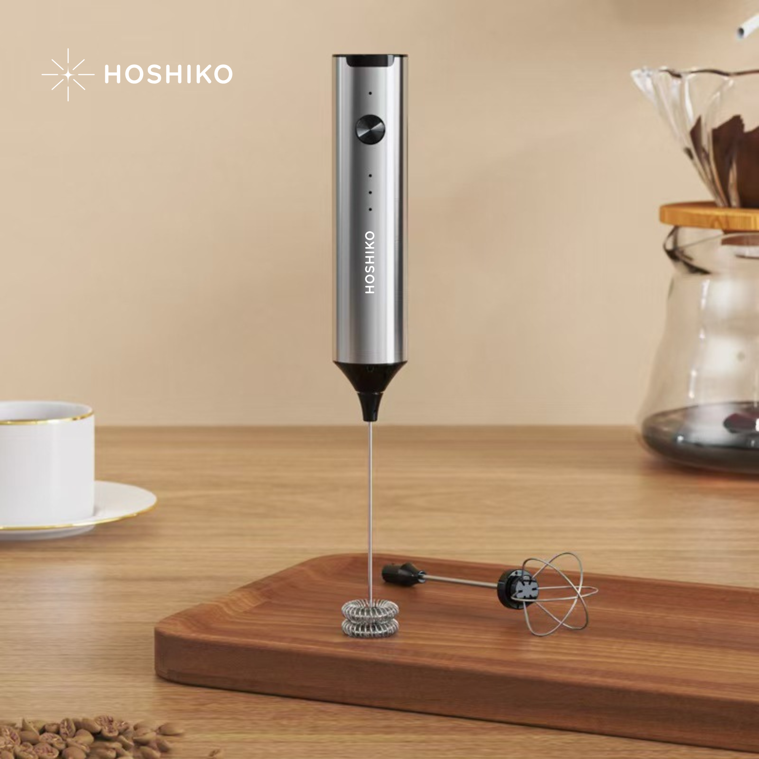 Máy tạo bọt H01 bằng thép không gỉ 3 đầu đánh có nắp đậy - Ảnh 6