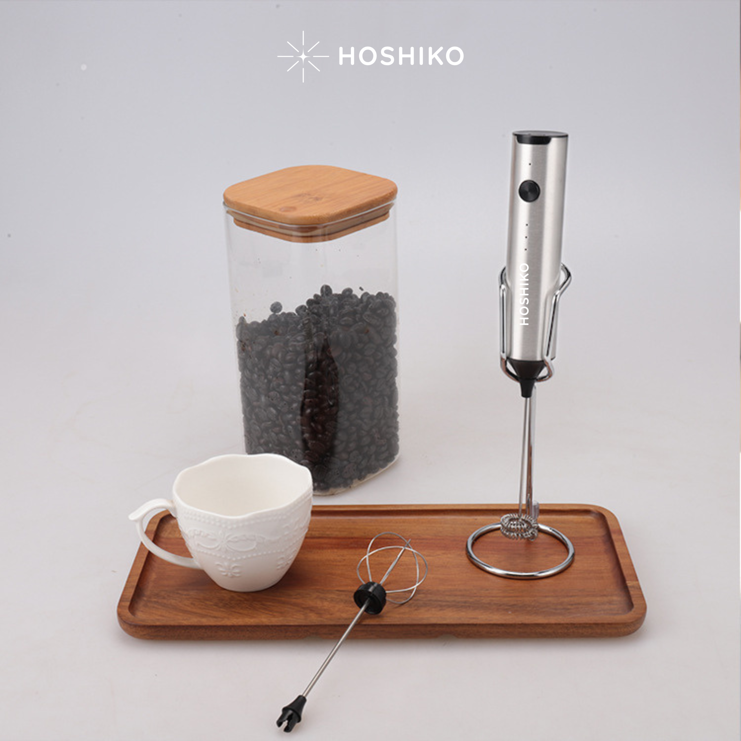 Máy tạo bọt H01 bằng thép không gỉ 3 đầu đánh có nắp đậy - Ảnh 5