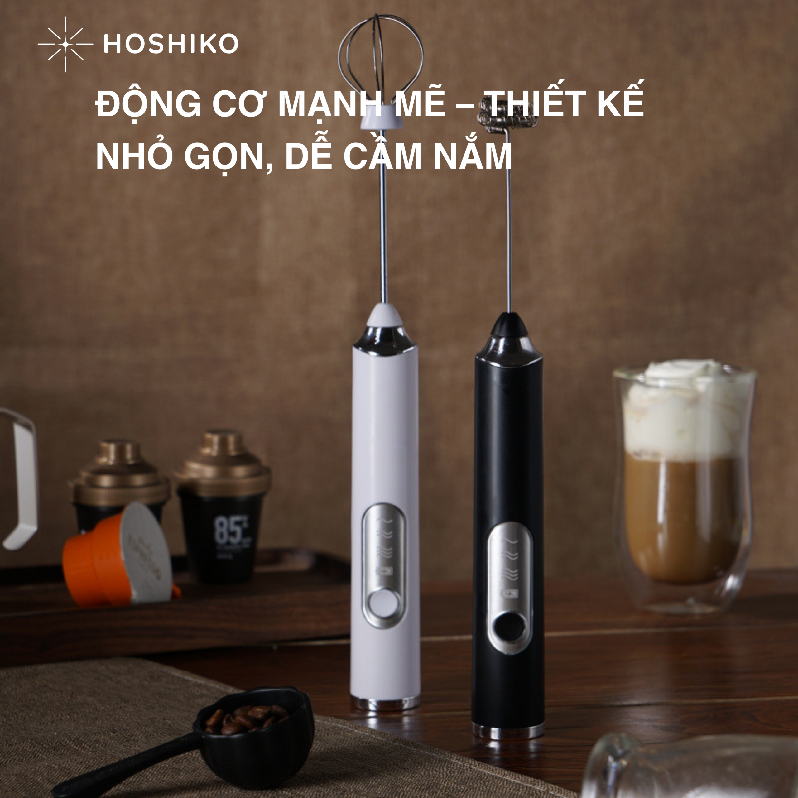 Máy tạo bọt H02 có 2 đầu đánh đa năng kèm sạc - Ảnh 5