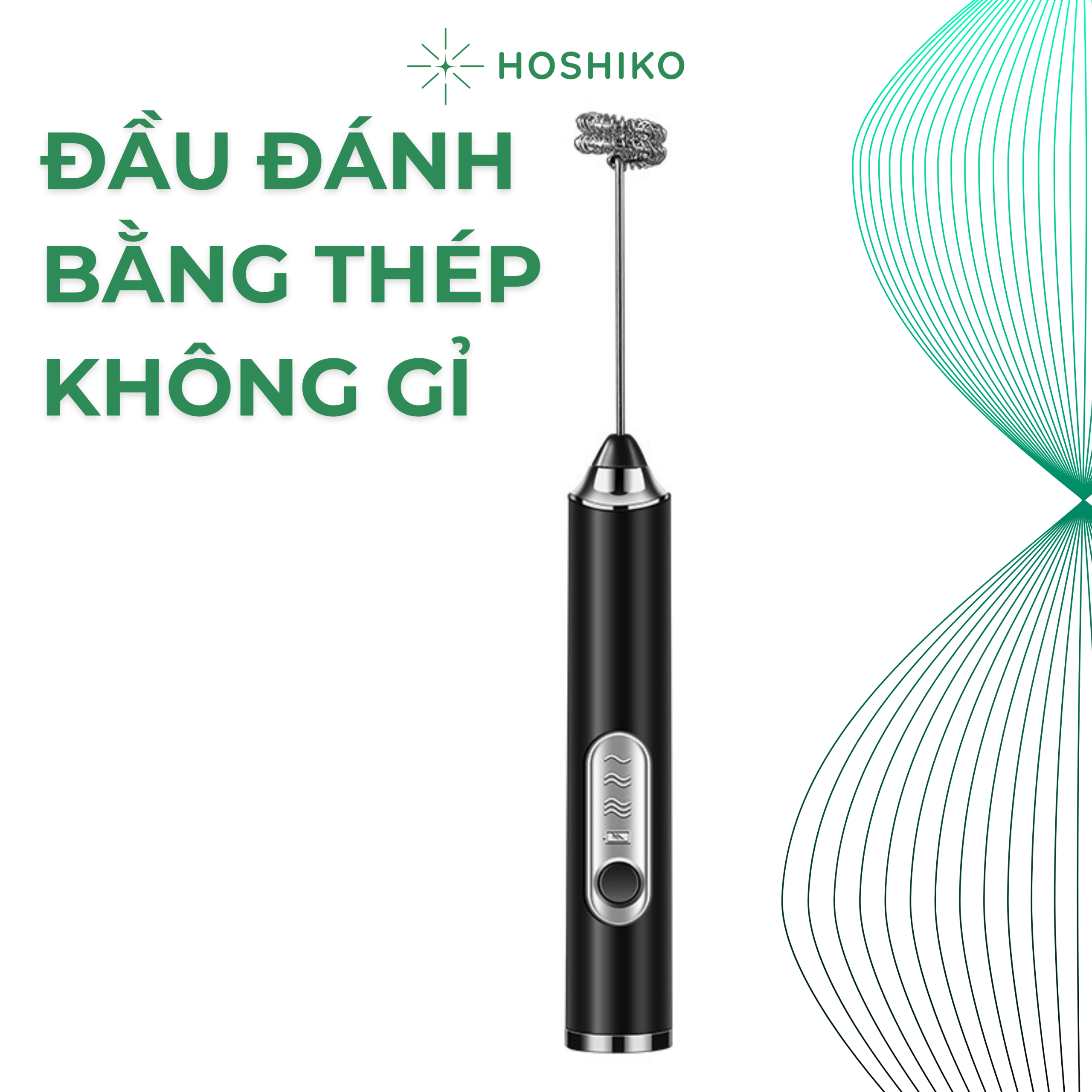 Máy tạo bọt H02 có 2 đầu đánh đa năng kèm sạc - Ảnh 3