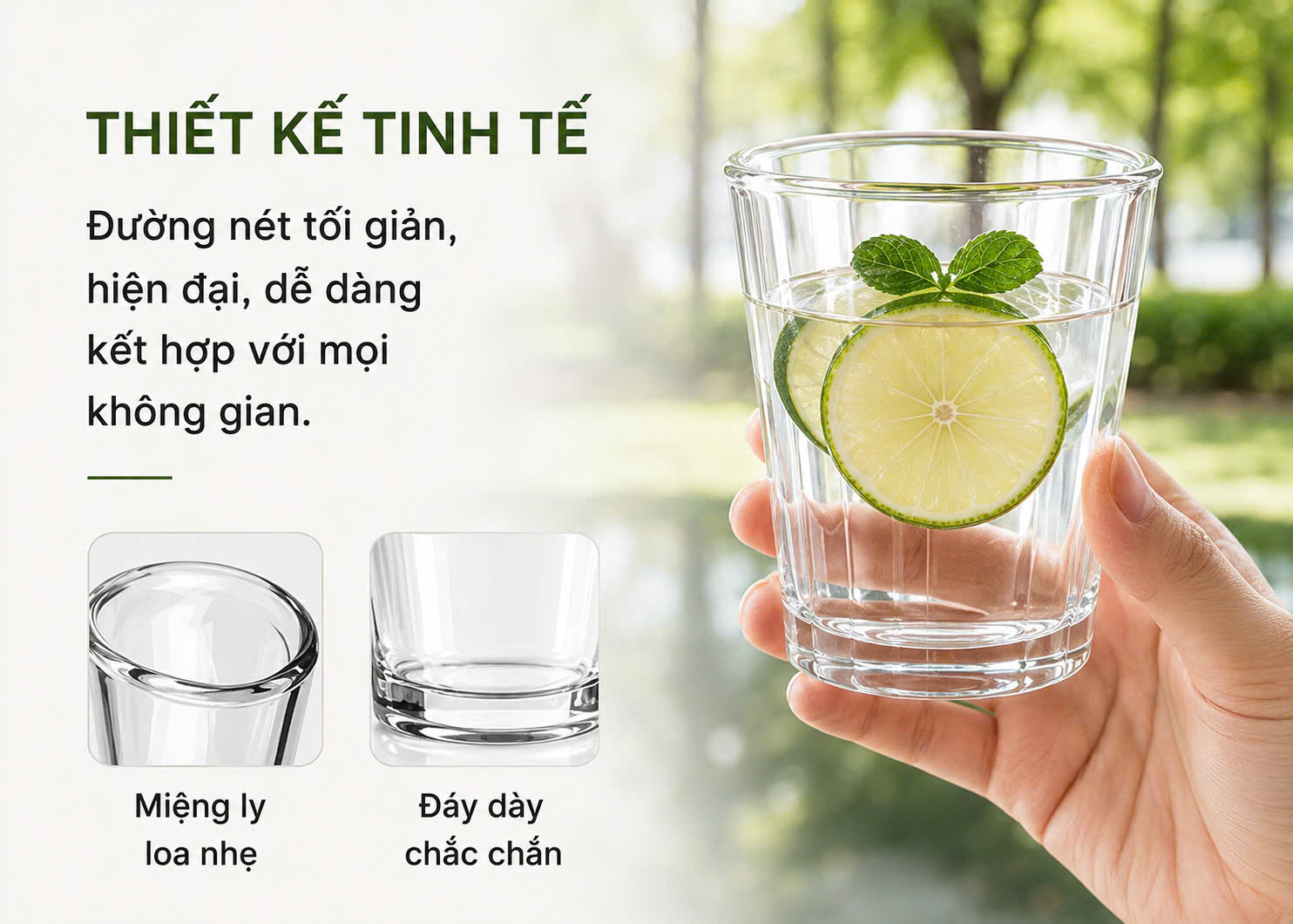 Ly thuỷ tinh trong suốt miệng loe 350ml, 380ml - Ly matcha, ly cà phê cao cấp - Ảnh 7